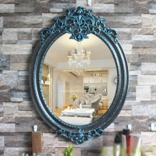 E66 Black Bottom Blue Toilet Vanity Wall Makeup Mirror Front Waterproof Y    401581929865